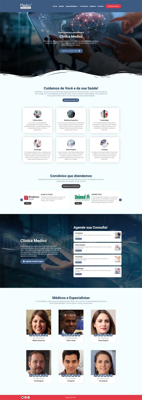 Modelo de Site para médicos autônomos, clinica de médicos ou consultórios médicos